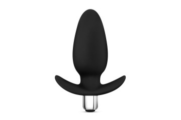 Чёрная вибропробка Luxe Little Thumper - 12 см.