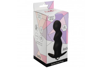 Чёрная фигурная анальная вибропробка Spiral Anal Plug - 12 см.