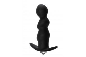 Чёрная фигурная анальная вибропробка Spiral Anal Plug - 12 см.