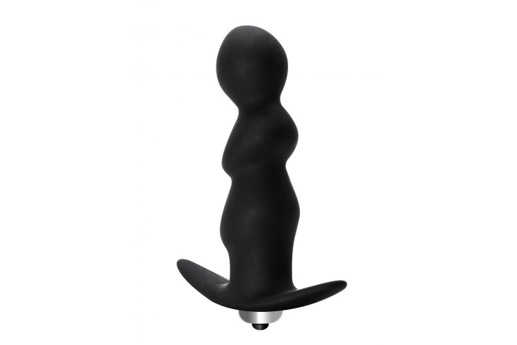 Чёрная фигурная анальная вибропробка Spiral Anal Plug - 12 см.