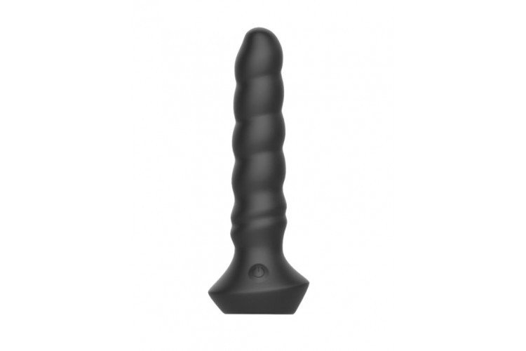 Черный перезаряжаемый мультискоростной вибратор №02 Undulating vibrator - 19 см.