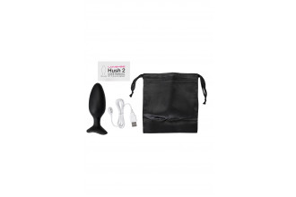 Черная анальная втулка LOVENSE Hush 2 (M) - 13,5 см.