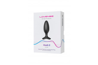 Черная анальная втулка LOVENSE Hush 2 (M) - 13,5 см.