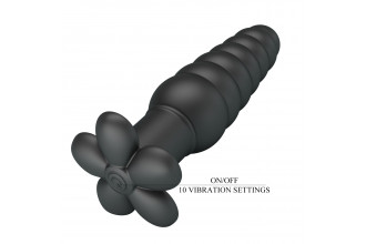Черный анальный вибростимулятор Imron - 11 см.