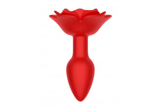 Красный анальный вибростимулятор в форме розы