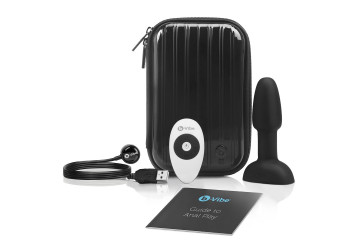 Чёрная анальная пробка с римминг-эффектом RIMMING PETITE - 12,4 см.