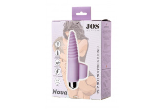 Нежно-розовая вибронасадка на палец для анальной стимуляции JOS NOVA - 9 см.