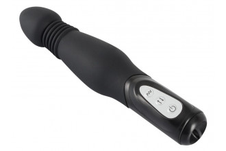 Чёрный анальный вибратор Thrusting Anal Vibe - 23,5 см.
