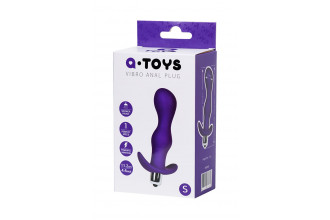 Фиолетовая изогнутая анальная вибропробка - 11,2 см.