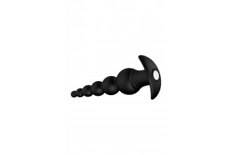 Черный анальный вибромассажер Remote Graduating Beads - 20,7 см.