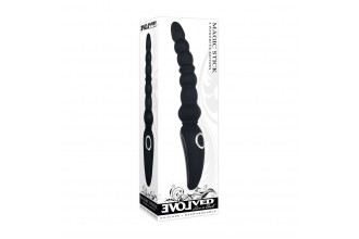 Черная анальная виброелочка Magic Stick - 22,6 см.