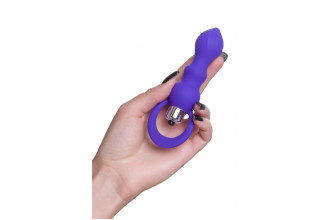 Фиолетовая анальная вибровтулка Curvy - 14 см.