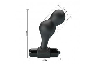 Черная анальная пробка с вибрацией Silicone Vibrating Anal Plug - 10 см.