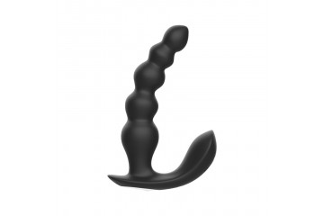 Черная анальная виброёлочка Anal Bead Vibrator с пультом ДУ