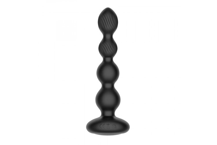 Черная анальная виброёлочка Nexus Tornado Beaded Probe с функцией вращения