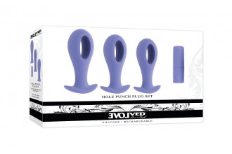 Набор из 3 анальных пробок с вибропулей Hole Punch Plug Set