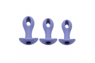 Набор из 3 анальных пробок с вибропулей Hole Punch Plug Set