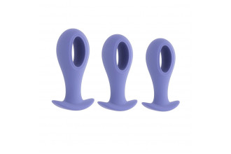 Набор из 3 анальных пробок с вибропулей Hole Punch Plug Set