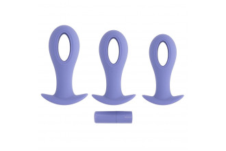 Набор из 3 анальных пробок с вибропулей Hole Punch Plug Set