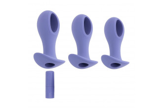 Набор из 3 анальных пробок с вибропулей Hole Punch Plug Set