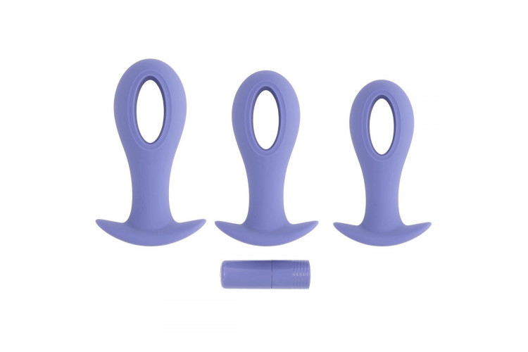 Набор из 3 анальных пробок с вибропулей Hole Punch Plug Set