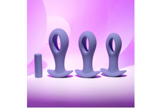 Набор из 3 анальных пробок с вибропулей Hole Punch Plug Set