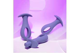 Набор из 3 анальных пробок с вибропулей Hole Punch Plug Set