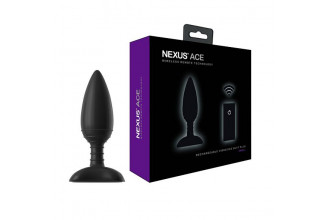 Чёрная вибровтулка NEXUS ACE SMALL с дистанционным управлением - 10 см.