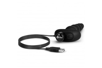 Черные анальные бусы с 3 моторами B-Vibe Cinco Anal Beads - 20,5 см.