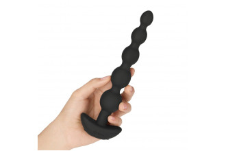 Черные анальные бусы с 3 моторами B-Vibe Cinco Anal Beads - 20,5 см.