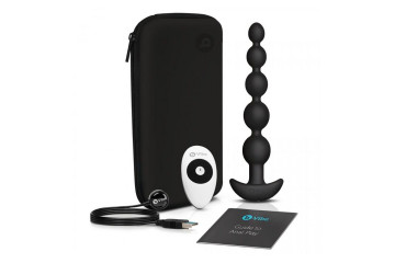 Черные анальные бусы с 3 моторами B-Vibe Cinco Anal Beads - 20,5 см.