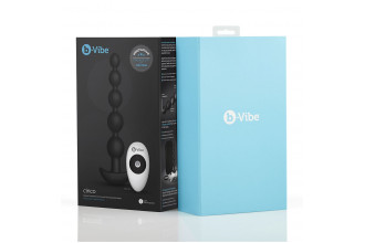 Черные анальные бусы с 3 моторами B-Vibe Cinco Anal Beads - 20,5 см.