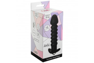 Чёрная анальная вибропробка Twisted Anal Plug - 13 см.