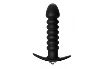 Чёрная анальная вибропробка Twisted Anal Plug - 13 см.