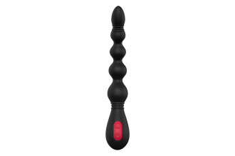 Черный вибромассажер для анальной стимуляции Anal Flexi Beads - 22 см.