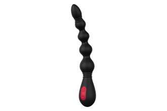 Черный вибромассажер для анальной стимуляции Anal Flexi Beads - 22 см.