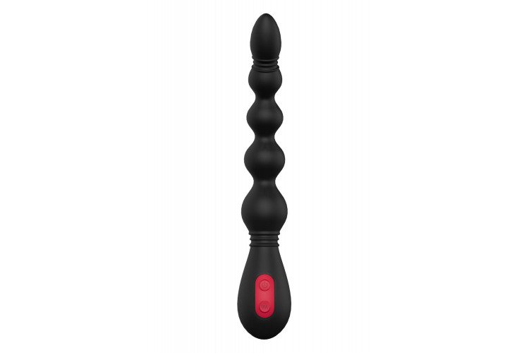 Черный вибромассажер для анальной стимуляции Anal Flexi Beads - 22 см.