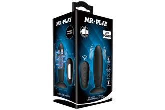 Черная анальная вибропробка Mr.Play с пультом - 11 см.