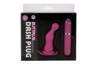 Розовая вибровтулка Dash Butt Plug With Mini Controller II - 9 см.