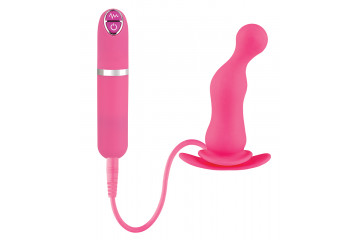 Розовая вибровтулка Dash Butt Plug With Mini Controller II - 9 см.