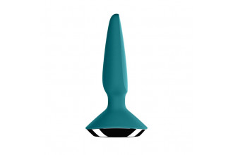 Бирюзовая анальная пробка с вибрацией Satisfyer Plug-ilicious 1 - 13,5 см.