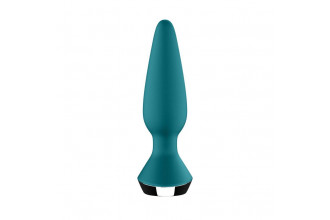 Бирюзовая анальная пробка с вибрацией Satisfyer Plug-ilicious 1 - 13,5 см.