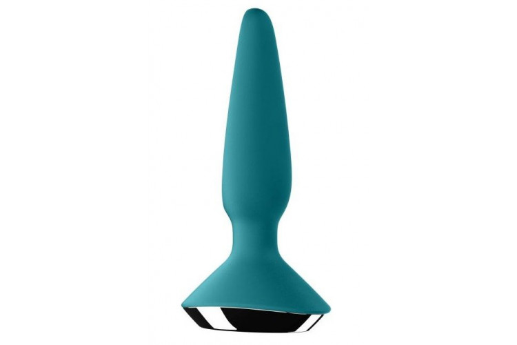 Бирюзовая анальная пробка с вибрацией Satisfyer Plug-ilicious 1 - 13,5 см.