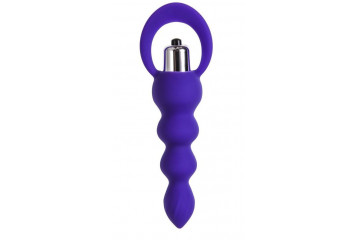 Фиолетовая анальная вибровтулка Twisty - 14 см.