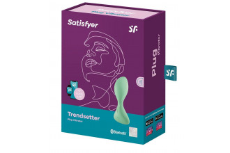 Зеленая анальная втулка с вибрацией Satisfyer Trendsetter