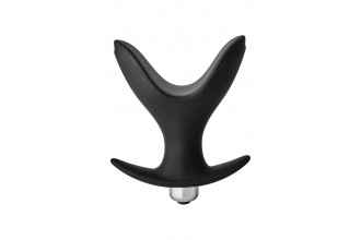 Черная анальная пробка Vibrating Anal Anchor Plug - 10 см.