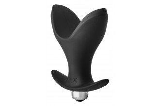 Черная анальная пробка Vibrating Anal Anchor Plug - 10 см.