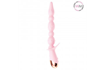 Розовый анальный вибратор-ёлочка с 10 режимами вибрации