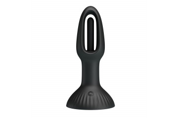 Черная анальная пробка с функцией фингеринга Hubert - 13,9 см.