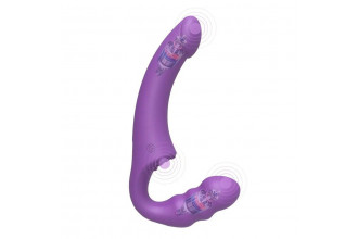 Фиолетовый безремневой страпон Straples Strap-On Dildo